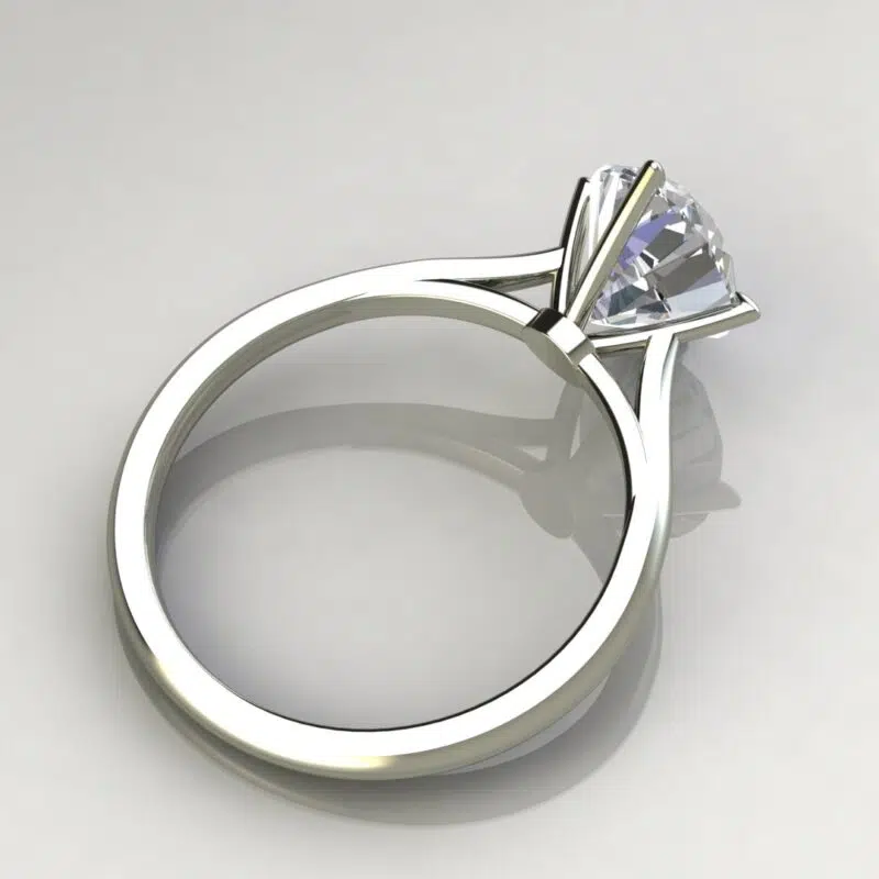 Custom Design Oval Cut Solitaire Moissanite Engagement Ring
