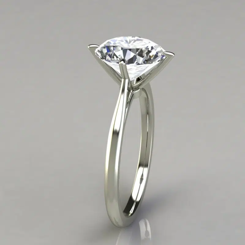 Custom Design Oval Cut Solitaire Moissanite Engagement Ring