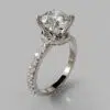 Round Cut Hidden Halo Moissanite Engagement Ring