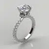 Round Cut Hidden Halo Moissanite Engagement Ring