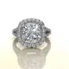 3 Carat Cushion Cut Moissanite Halo Engagement ring