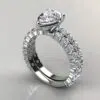 Pear Cut Shared Prong Moissanite Bridal Set