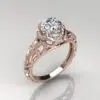 Filigree Custom Design Moissanite Engagement Ring