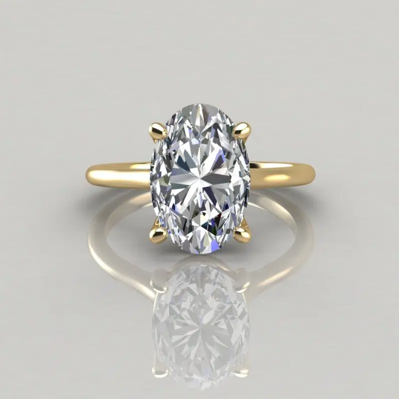 3 Carat Oval Cut Moissanite Solitaire Engagement Ring