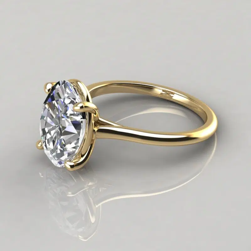 3 Carat Oval Cut Moissanite Solitaire Engagement Ring