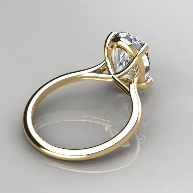 3 Carat Oval Cut Moissanite Solitaire Engagement Ring