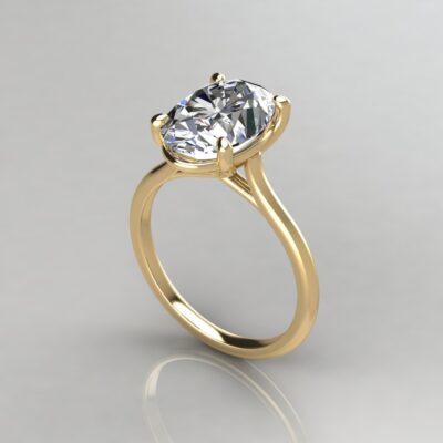 2.00 Carat Oval Cut Moissanite Solitaire Engagement Ring