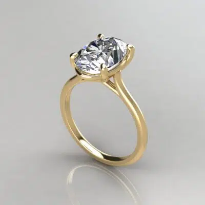 3 Carat Oval Cut Moissanite Solitaire Engagement Ring