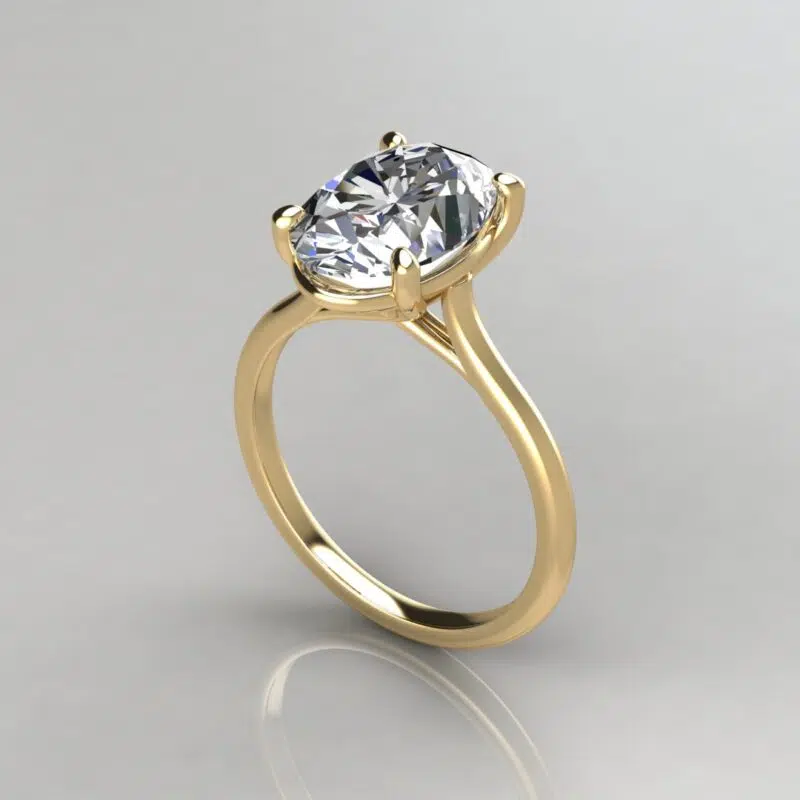 3 Carat Oval Cut Moissanite Solitaire Engagement Ring