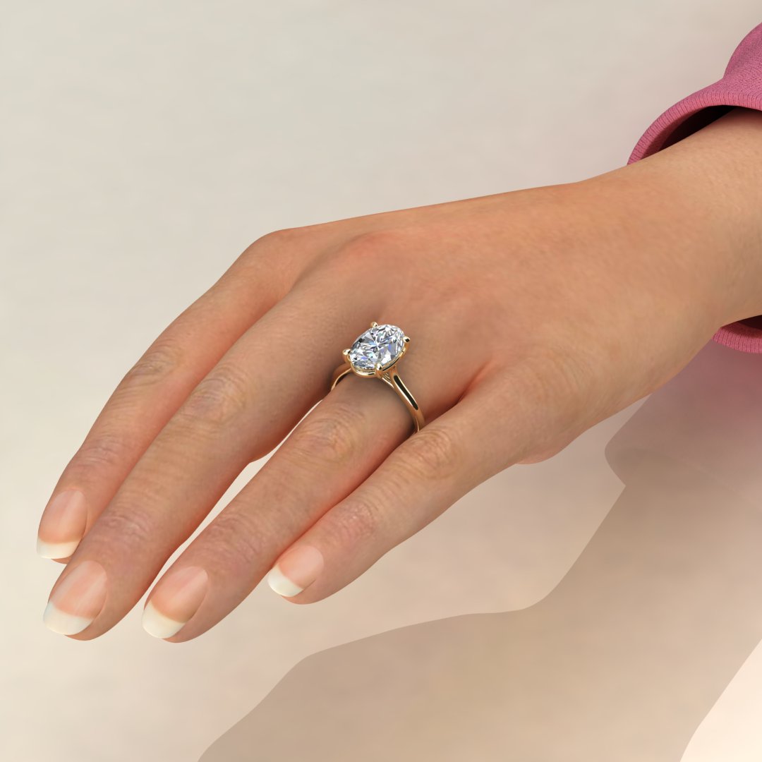 Moissanite oval online solitaire ring