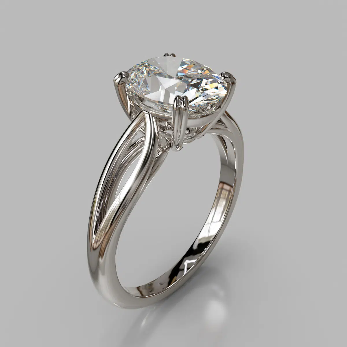 Split Shank Solitaire Oval Cut Moissanite Engagement Ring Split Shank Solitaire Oval Cut Moissanite Engagement Ring