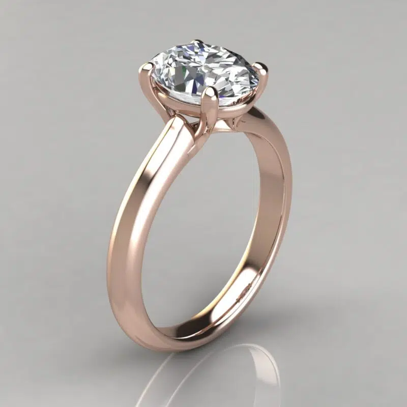 Classic Solitaire Oval Cut Moissanite Engagement Ring