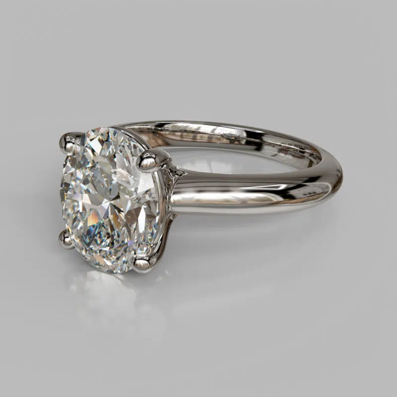 Classic Solitaire Oval Cut Moissanite Engagement Ring - Forever Moissanite