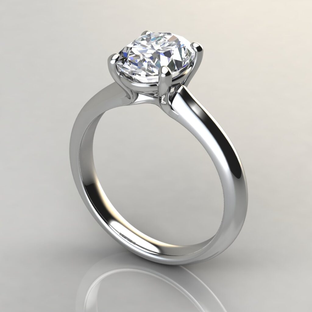 Classic Solitaire Oval Cut Moissanite Engagement Ring Forever