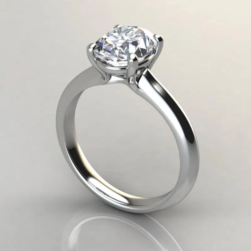 Classic Solitaire Oval Cut Moissanite Engagement Ring