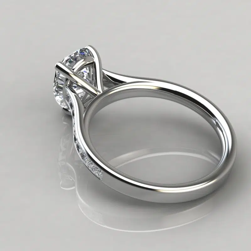 4 Carat Channel Set Pear Cut Moissanite Engagement Ring