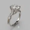 Double Split Shank Oval Cut Solitaire Moissanite Engagement Ring