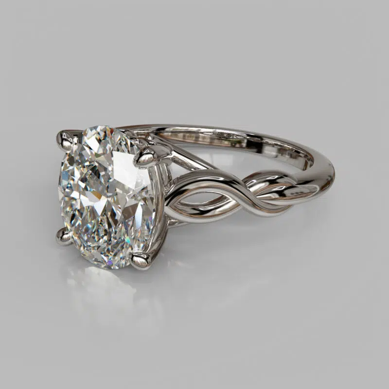 Double Split Shank Oval Cut Solitaire Moissanite Engagement Ring ...