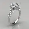 Double Split Shank Oval Cut Solitaire Moissanite Engagement Ring