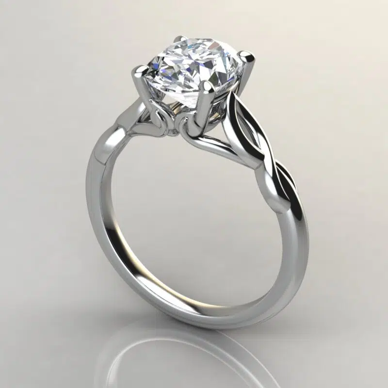 Double Split Shank Oval Cut Solitaire Moissanite Engagement Ring