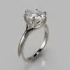 Solitaire Six Prong Oval Cut Moissanite Engagement Ring
