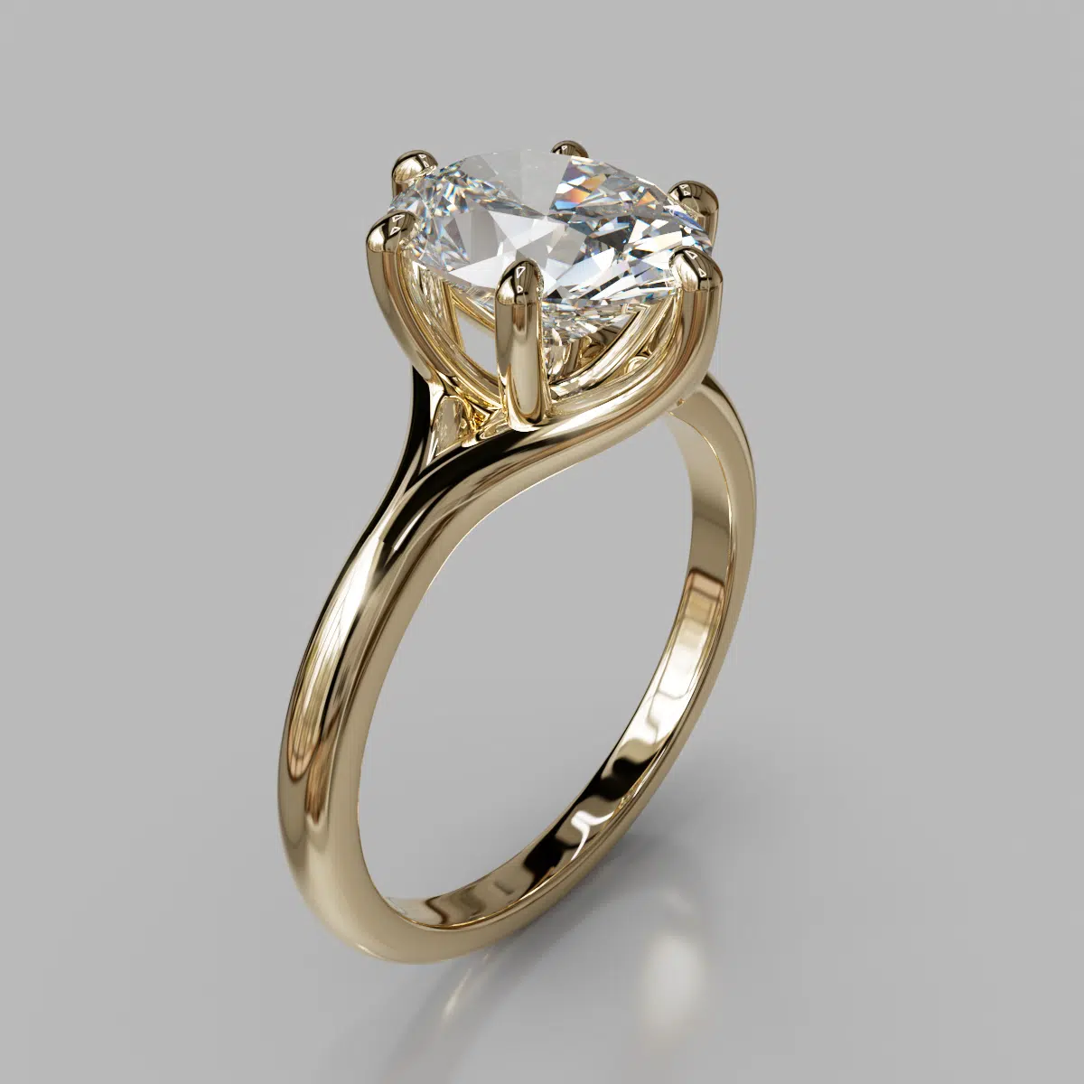 Solitaire Six Prong Oval Cut Moissanite Engagement Ring Solitaire Six Prong Oval Cut Moissanite Engagement Ring