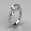 Split Halo Oval Cut Moissanite Engagement Ring
