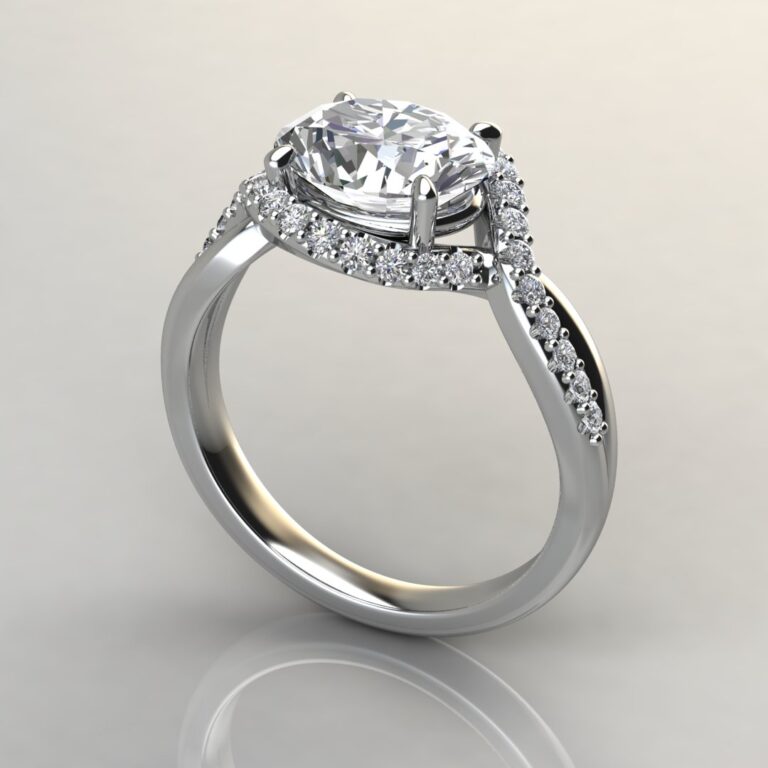 Split Halo Oval Cut Moissanite Engagement Ring Forever