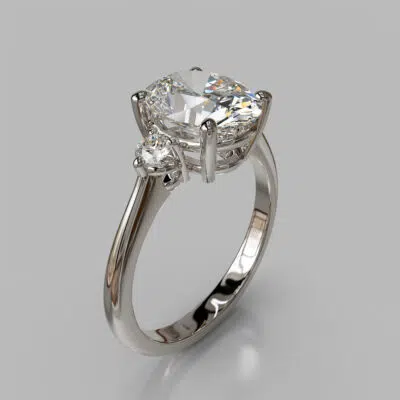 Three Stone Oval Cut Moissanite Engagement Ring Three Stone Oval Cut Moissanite Engagement Ring