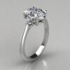 Three Stone Oval Cut Moissanite Engagement Ring