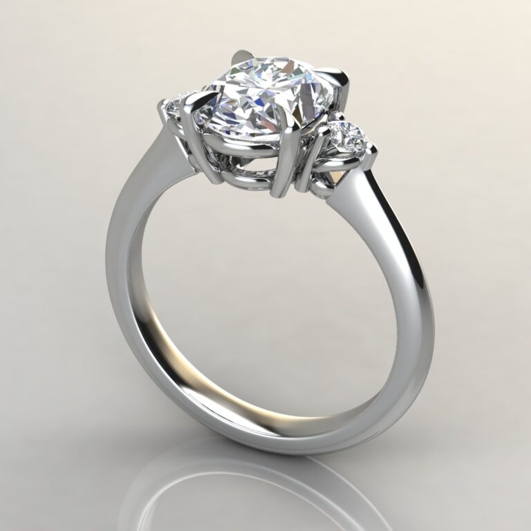 Three Stone Oval Cut Moissanite Engagement Ring Forever
