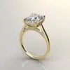 Custom Design Radiant Cut Invisible Halo Moissanite Engagement Ring