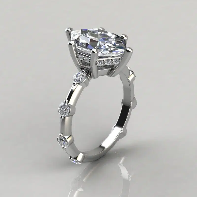 Custom Design Hexagon Cut Moissanite Engagement Ring