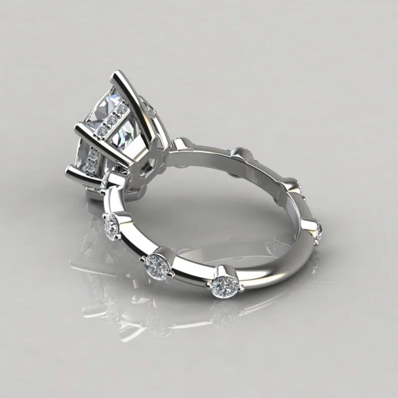 Custom Design Hexagon Cut Moissanite Engagement Ring