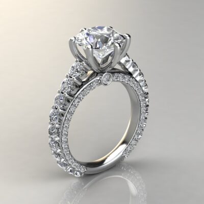 Custom Design 6 Prong Peekaboo Moissanite Engagement Ring