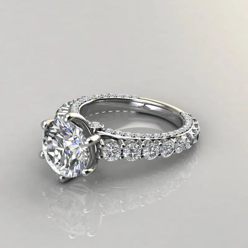 Custom Design 6 Prong Peekaboo Moissanite Engagement Ring
