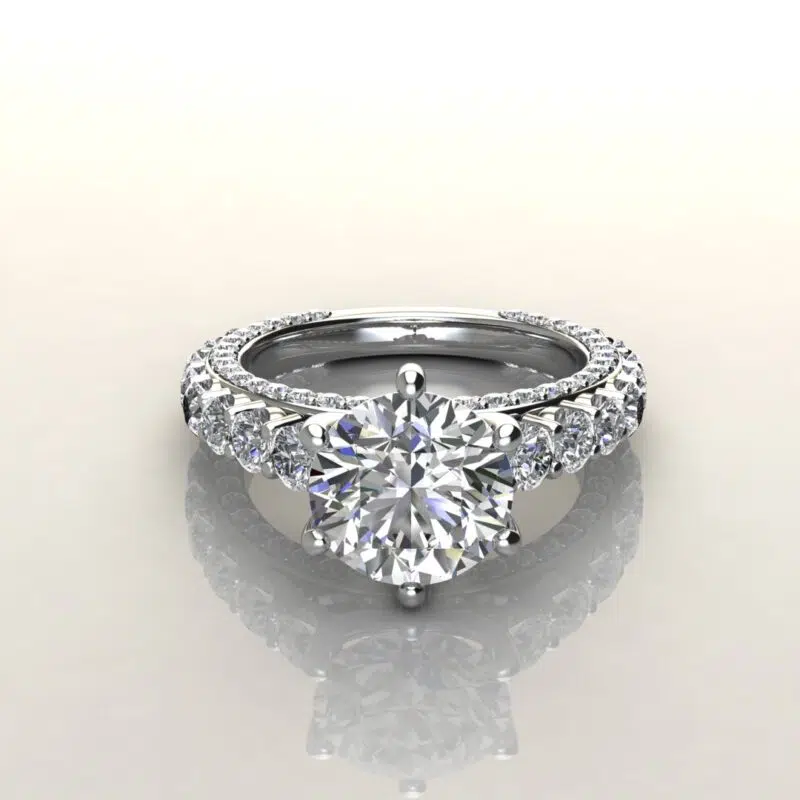 Custom Design 6 Prong Peekaboo Moissanite Engagement Ring
