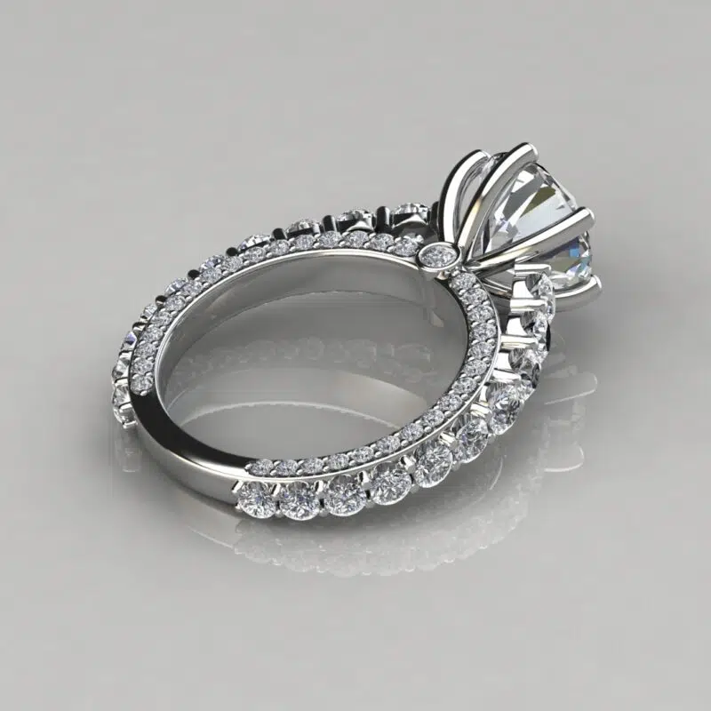 Custom Design 6 Prong Peekaboo Moissanite Engagement Ring