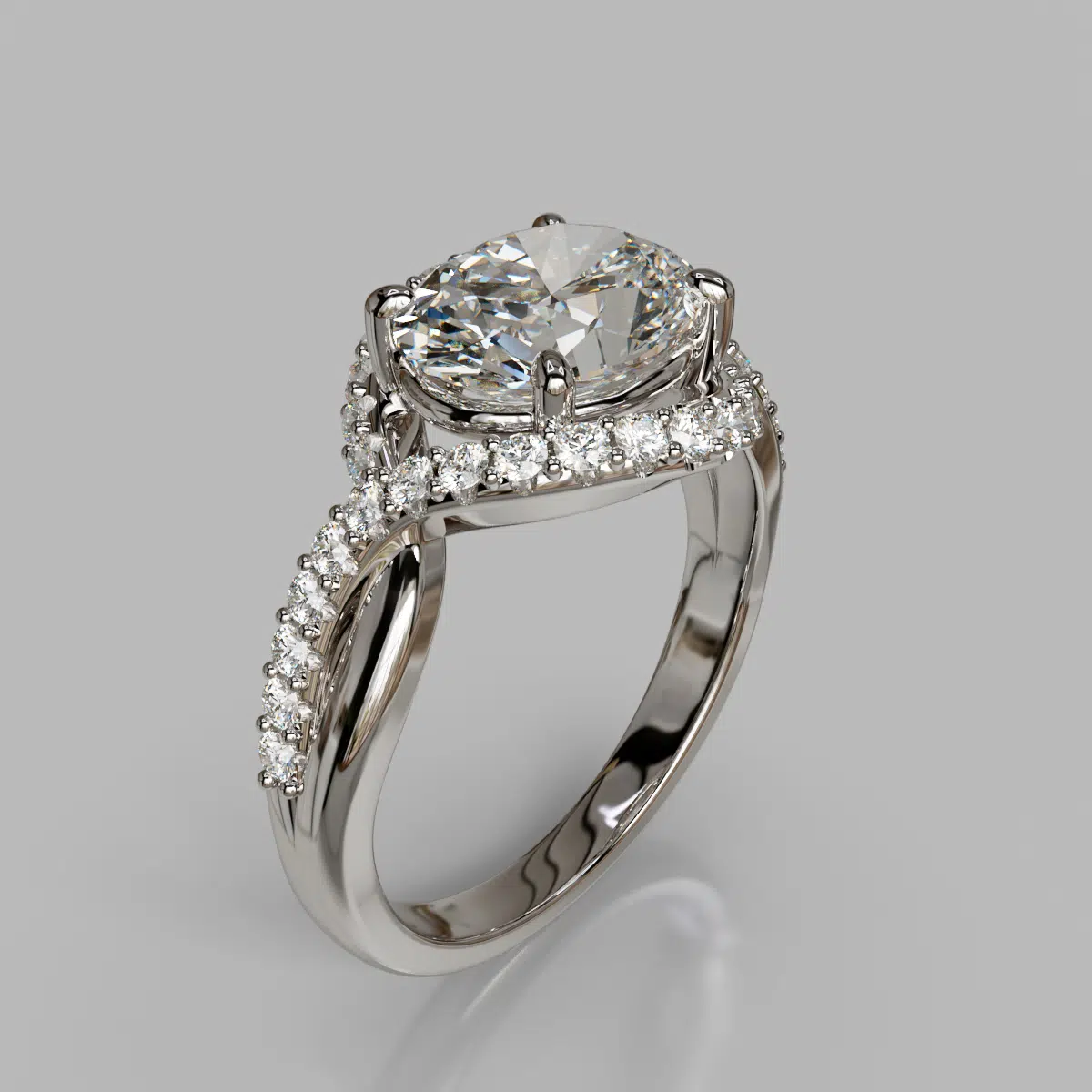 Split Halo Oval Cut Moissanite Engagement Ring Split Halo Oval Cut Moissanite Engagement Ring