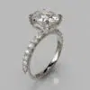Oval Cut Crown Head Moissanite Engagement Ring