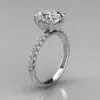 Oval Cut Crown Head Moissanite Engagement Ring