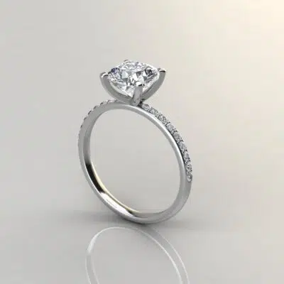 Custom Design 2 Carat Cushion Cut Moissanite Engagement Ring