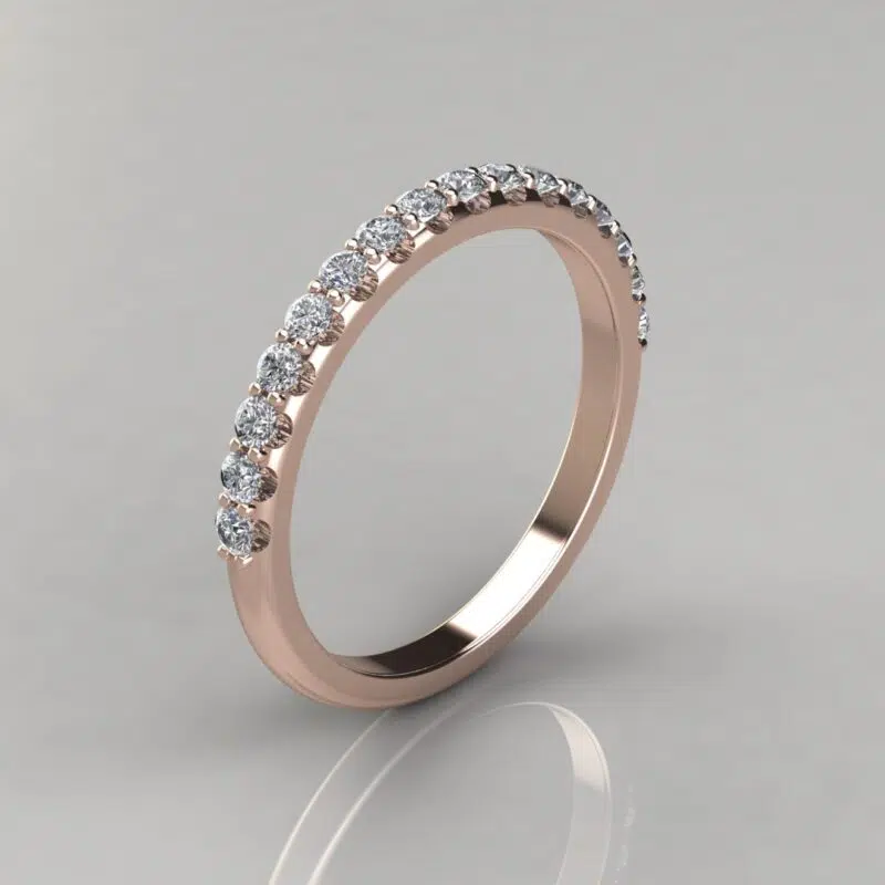 Matching Wedding Band for Four Prong Radiant Cut Hidden Halo