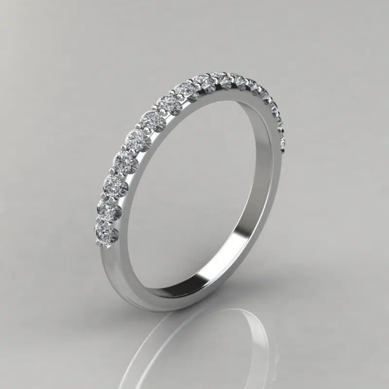 Matching Wedding Band for Four Prong Radiant Cut Hidden Halo