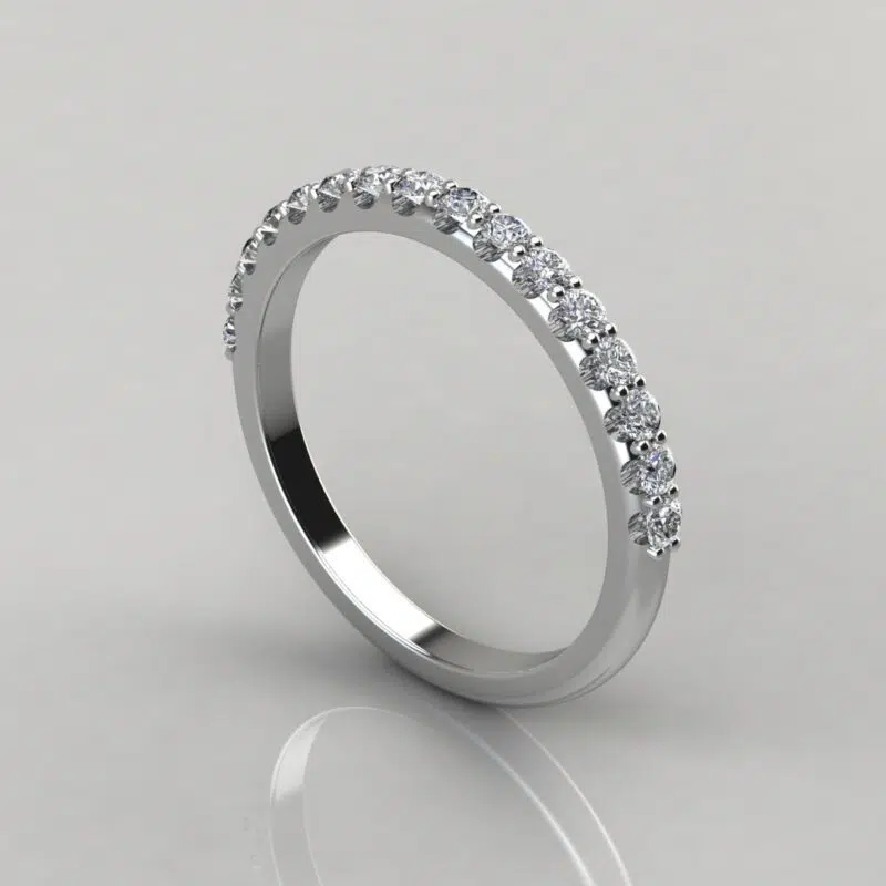 Matching Wedding Band for Four Prong Radiant Cut Hidden Halo