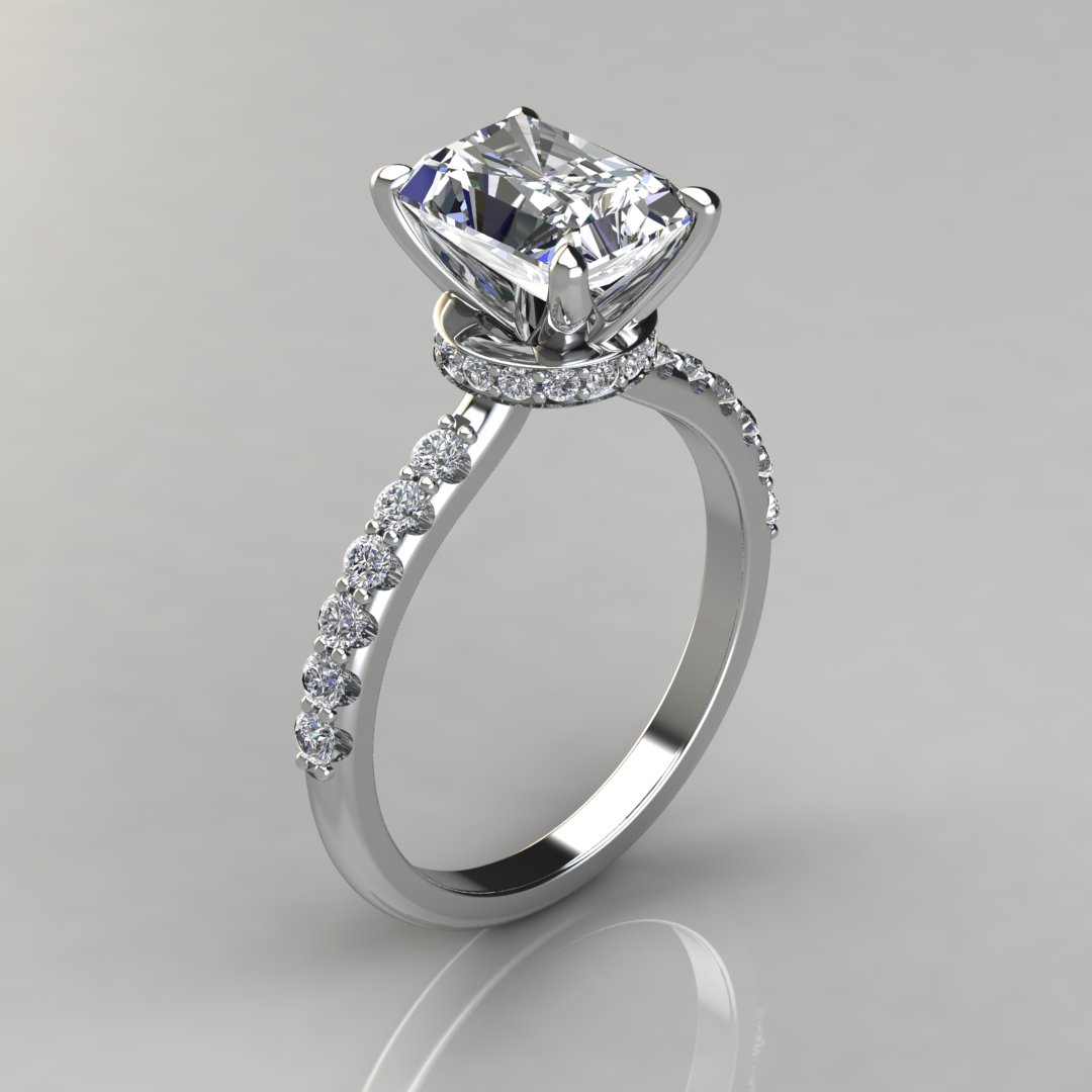 Halo Diamond Moissanite Engagement Ring