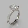 Oval Cut Three Row Moissanite Engagement Ring