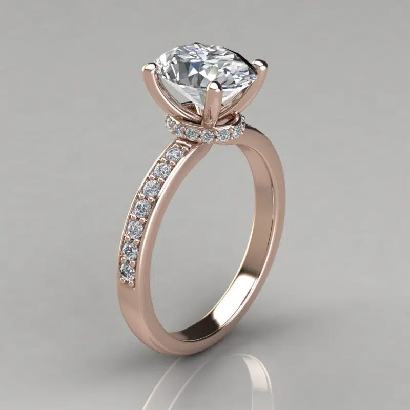 Oval Cut Colar Moissanite Engagement Ring