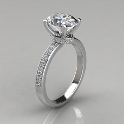 Oval Cut Colar Moissanite Engagement Ring