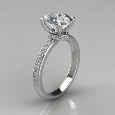 Oval Cut Colar Moissanite Engagement Ring